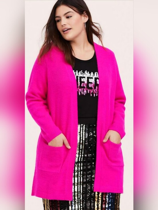 torrid Sweaters - Torrid Pink Open-Front Women's Cardigan